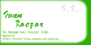 ivan koczor business card